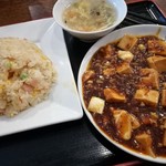 福臨 - 麻婆豆腐+五目チャーハン、スープ　850円