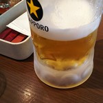 ステーキ＆ハンバーグ キチキチ - 生ビール（サッポロ ランチ380円、夜480円）