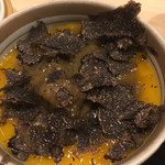 はらまさ - 、蟹とフォアグラの茶碗蒸し。蟹身たっぷり。フォアグラも美味しい。