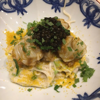 はらまさ - 痛風ソーメンは、生きていた伊勢海老！プリプリです。からすみ、キャビア。 ほの温かいソーメンの温度がいい。大好きな料理。