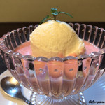 御料理 寺沢 - いちごみるくにバニラアイス