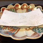御料理 寺沢 - 鳥獣戯画の敷紙