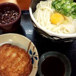 麺処 綿谷 高松店 - 釜玉うどん 290円 + 天ぷら 100円