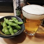 Tsumugi - お通しと生ビール