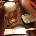 Koshitsu Izakaya Hakata Yakitori Makinosuke - ザ・モルツ、お通し