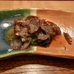 冷し物：河豚 白子かけ 黒トリュフ 春菊