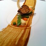 オルタシア - 大穴子のふっくら煮と白子のフリット　ピノ・ノワールとカレー風味のブールブランソース