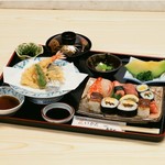 寿司一 - 桜定食（上盛り合わせ・天ぷら・煮物・酢物・吸物・付出・サラダ・フルーツ）2,000円
