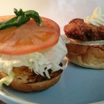 自家製チキン竜田バーガー(^-^)/