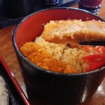 そば処 一庵 - カツの感じ