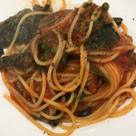 トラットリア チェーロ - ☆ほうれん草とオリーブケッパーの(*´ω`*)トマトソースパスタ★