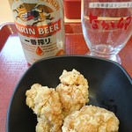 なか卯 - なか卯　缶ビール・唐揚げ