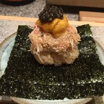 鮨 由う - 毛ガニ+雲丹+キャビア 