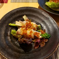 中國菜 心香 - 豚肉のえのき、菜の花巻き麻辣ソース仕立て