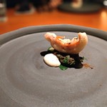 キンメダイのフリット フキノトウのソース