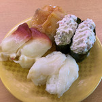 かっぱ寿司 - ほっき貝、つぶ貝、サラダ軍艦、赤貝