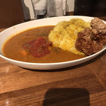 ramushabutabehoudaijaga-buraun - トマトカレー、大盛り、唐揚げトッピング