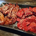 焼肉・ホルモン福川 - 上ハラミ、ハツ。