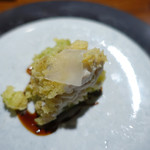TACUBO - 鱈の白子のフリット、蕗の薹添え