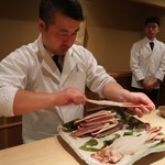 富小路 やま岸 - 足を取り出して。。