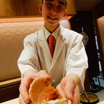 銀座 しのはら - フォアグラ最中　柿の餡