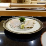 鮨みなと - ［2019/02］酒肴① まつかわ つぶ 塩 醤油