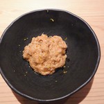 鮨 さかい - 北海道余市のあん肝には刻んだ奈良漬け