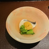 一本木石橋 - 鰆にウニ、菜の花の蒸し物