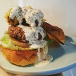 峰屋 - 自家製フライドマッシュルームバーガービルダーズ風❤