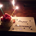 ウィズ ザ スタイル フクオカ - アニバーサリーケーキを頂きました。こういうのは嬉しいですね。