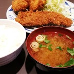 とんかつ大町 - ロースかつ＆カニクリームコロッケ定食（1,450円）
