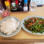 金龍郷 - 肉ピーマン炒め＆ライス大盛り