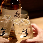 餃子とスパークリング バブルス - オーナーと乾杯♪