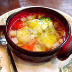 pizzeria felice - 土鍋のミネストローネスープ