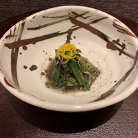 花山椒 - せりとささみの胡麻和え