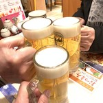 元祖美唄やきとり 福よし - 生ビール(飲み放題120min 1,280yen)