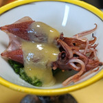 旬魚たつみ - 先付　　ホタルイカの酢味噌和え