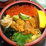 天然海水いけす海陽亭 - うにとイクラのダブル丼