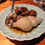 居酒屋 武双 - 2019年2月　お通しの白バイ貝とサルボウ貝
