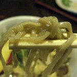 中国山地蕎麦工房 ふなつ - ふなつ・天ぷらそば 蕎麦近影 丸抜き(2011.08)