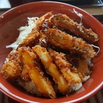 かつふじ - 2019 2/16 海鮮ソース丼　+メンチカツ