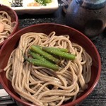 Udon Yakitori Tobita - 週替わり三色割子そば：いんげんゴマ和え