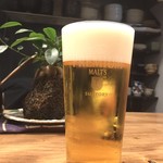 立ち呑みとうどん みのり - ”超”達人店の生ビール