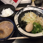 市川商店 - 濃厚魚介つけ麺並850円と白ごはん150円
