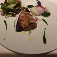 FURUYA　augastronome - 鰤、春菊のソース、半熟卵