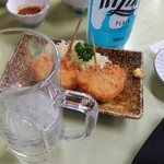 鯉とうなぎのまるます家 - 新玉ねぎのフライは〜甘い！