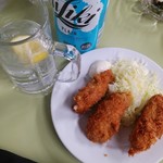 鯉とうなぎのまるます家 - 熱々ホクホクのカキフライ