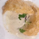 リナシメント - Amuse(カルドンチェッリスープ パルミジャーノ クロッカンテ)