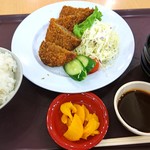 小谷サービスエリア(下り線) スナックコーナー・フードコート - ミンチカツ定食