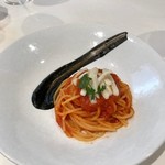 リナシメント - Pasta(スパゲッティ ヤリ烏賊トマトソース 烏賊墨添え)